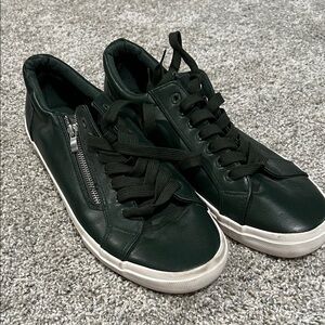 Men's Dark Green Sneakers with Zipper
